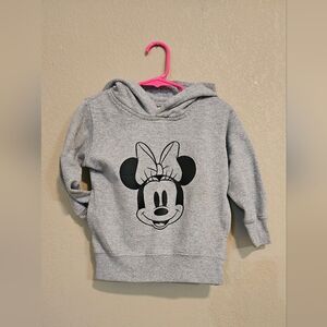 Kids Gray Minnie Mouse Hooded Sweatshirt